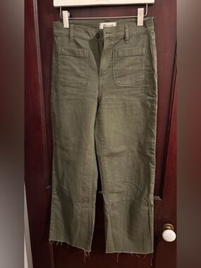Madewell Olive Green Emmett Wide-Leg Pants Size 26